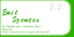 emil szentes business card